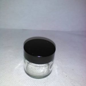30 ml klar glaskrukke med sort bakelit låg