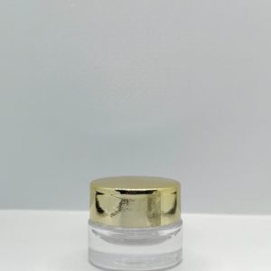 5 ml klar glaskrukke med metal guld låg