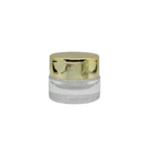5 ml klar glaskrukke med metal guld låg