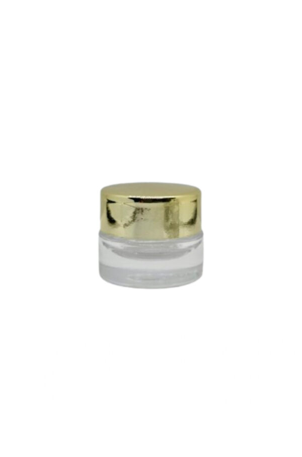 5 ml klar glaskrukke med metal guld låg