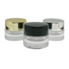 5 ml klar glaskrukke med metal guld låg - Image 3