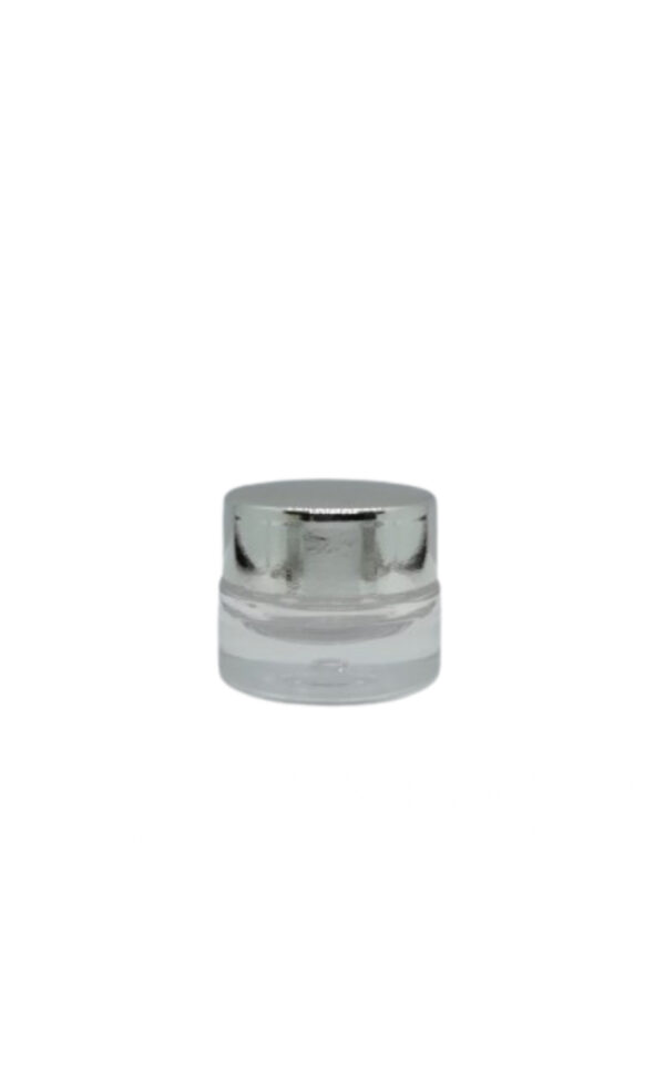 5 ml klar glaskrukke med metal sølv låg